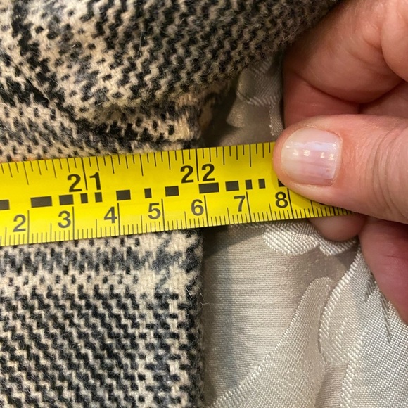 WOOL BLEND - ONLY Blue Denim Anno 1995 Plaid Snap Front Jacket - SIZE M - Picture 7 of 10